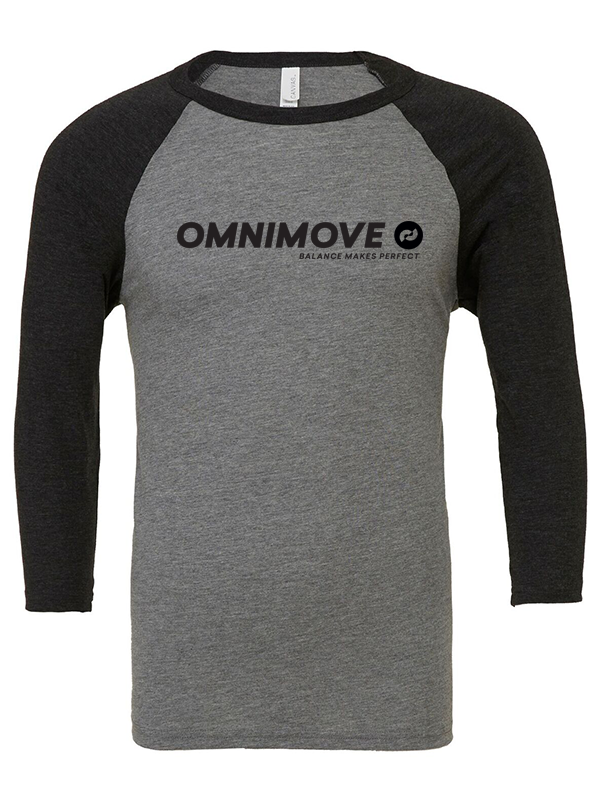 OmniMove Unisex triblend ¾ sleeve baseball t-shirt