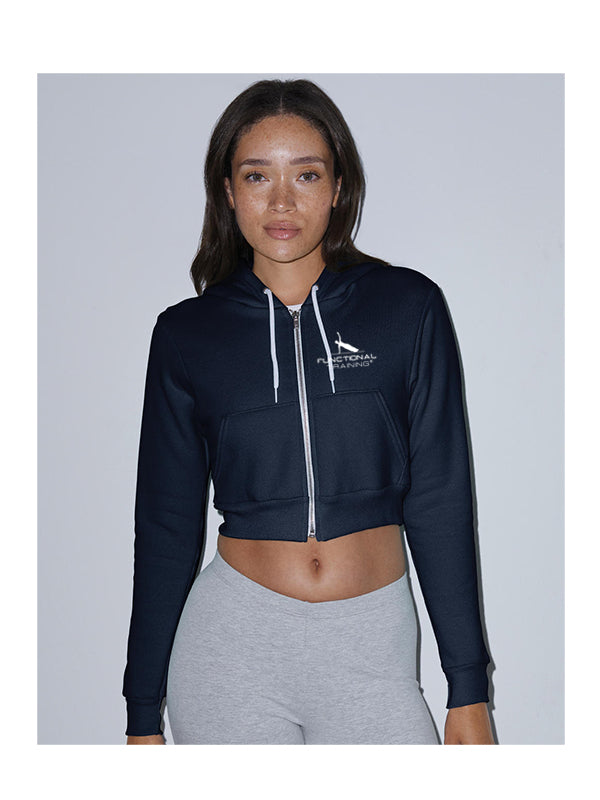 2150 Cropped Hooded Sweat Black