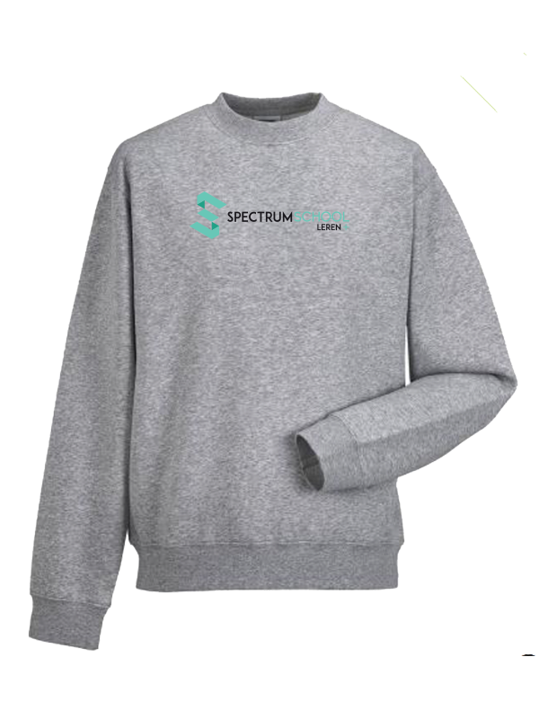 Spectrum School Leren Sweater Grijs Teal&Black