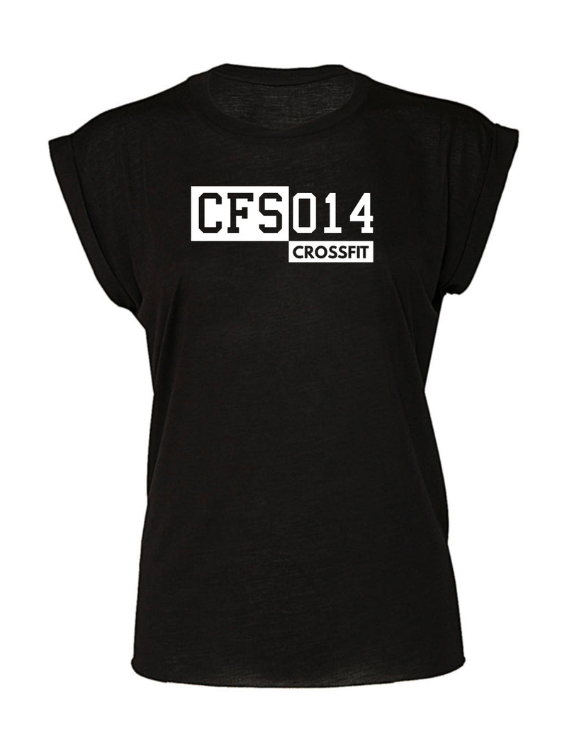 Women's muscle tee - rolled cuff