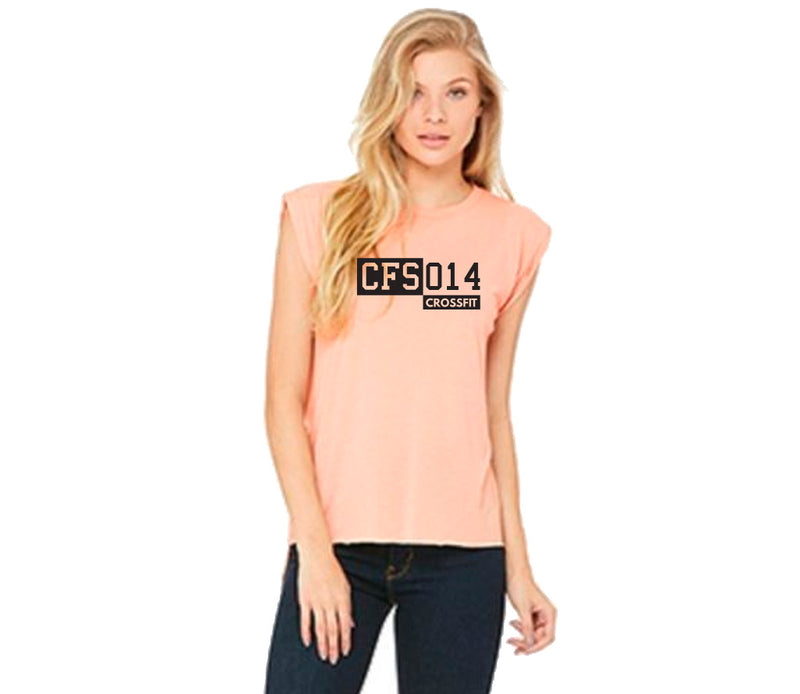 Women's muscle tee - rolled cuff